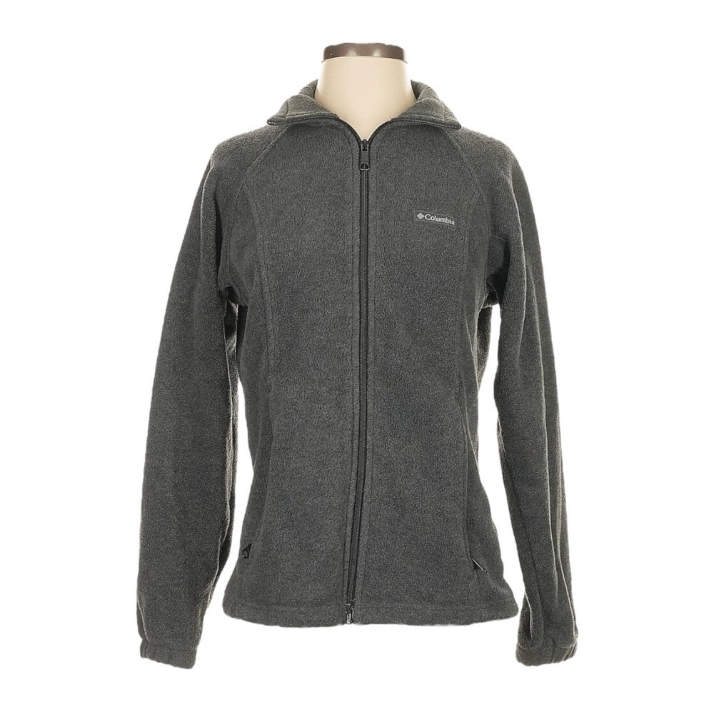 Columbia Full Zip Size L Fleece Jacket Gray Gorpcore Winter Outdoor Wear